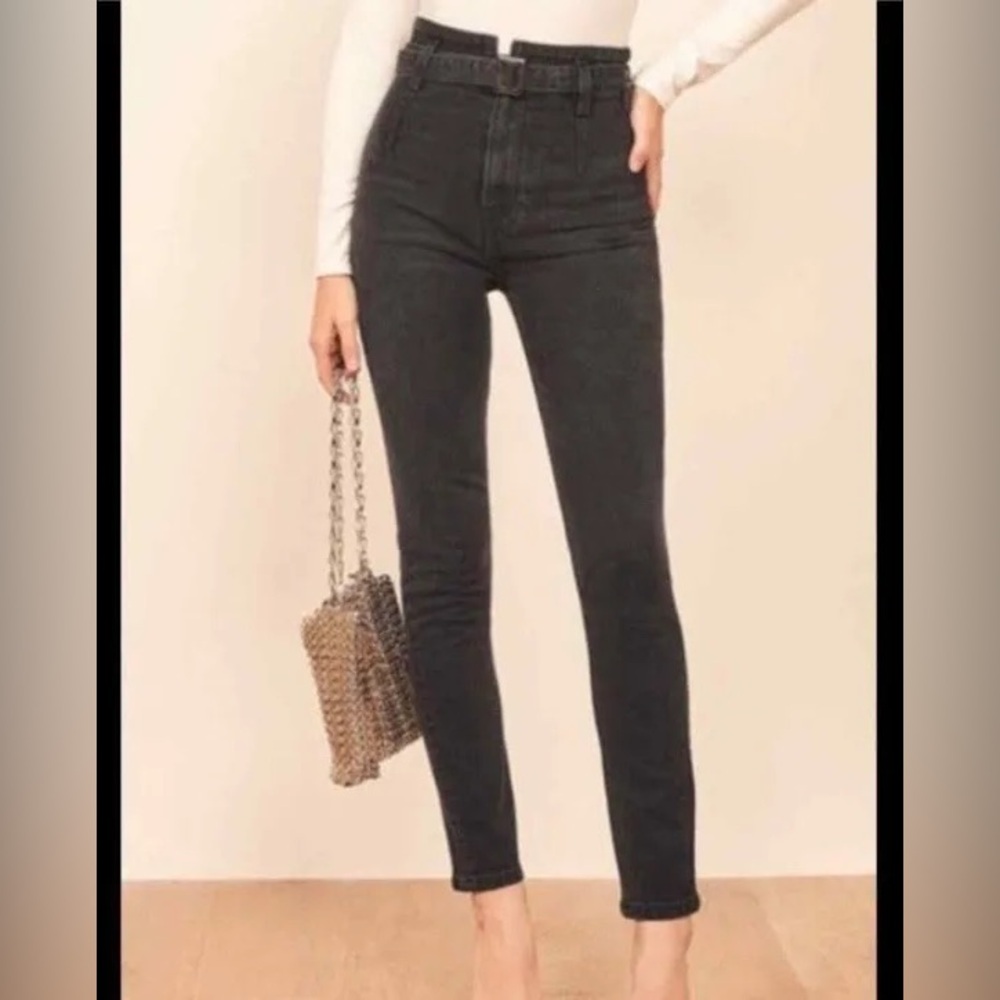 Reformation Kayo high skinny jeans black